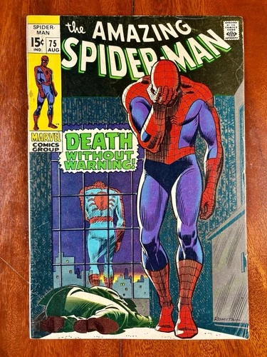 AMAZING SPIDER-MAN #75 AUG 1969 - DEATH WITHOUT WARNING - SILVERMANE! VG/VG+