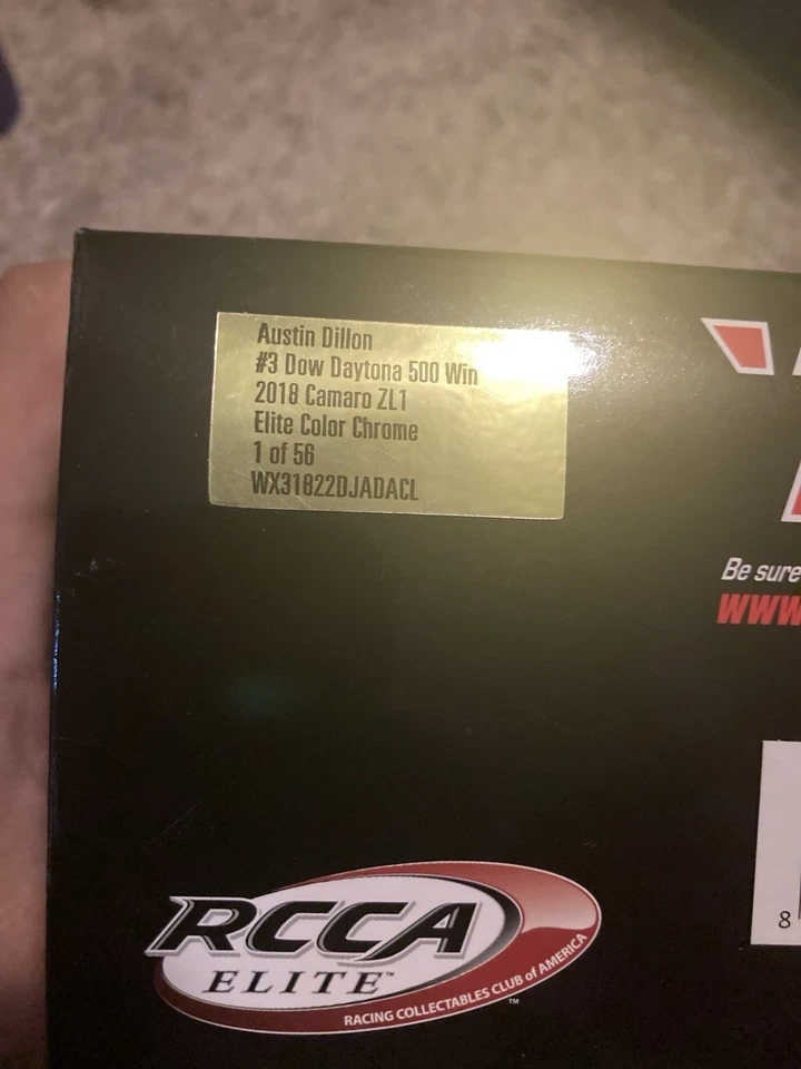 Rcca Austin Dillon 3 Dow Daytona 500 Win 2018 Camaro ZL1 Elite Color Chrome - Image 3 of 3