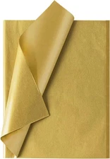 Bobobag 100 Sheets 14"X20" Metallic Gift Wrapping Gold Tissue Paper Bulk 