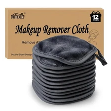 HOMEXCEL Makeup Remover Cloth 12 Count (Pack of 1), Reusable Makeup Remover Pads