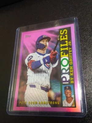 2026 Topps Celebration Profiles Pink Foil Pete Crow-Armstrong -Chicago Cubs-
