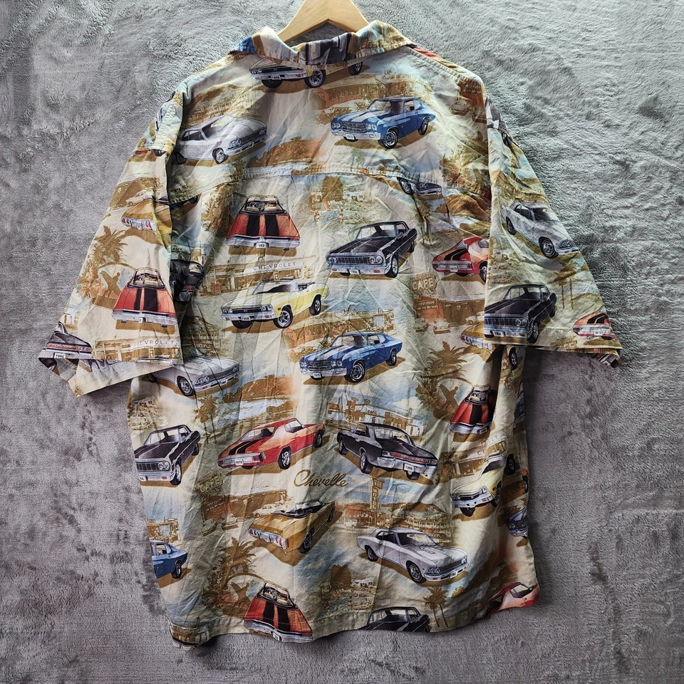 Camisa Hawaiana David Carey Originales Chevrolet Chevelle Muscle Car 3XL Algodón Foto 2 de 4