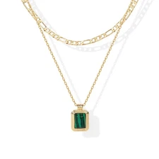 PAVOI 14K Yellow Gold Plated Layered Necklaces for 19 inches, 