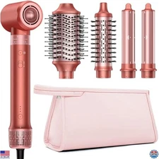 5-in-1 Hair Dryer Brush, Hot Air Styler for Volume, Curl, Straighten, Travel Bag