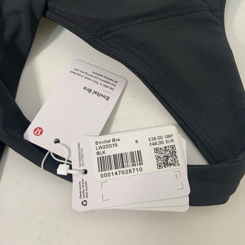 Lululemon Envital Bra Medium Support B/C Cup Black Size UK 12 US 8 - Picture 8 of 8