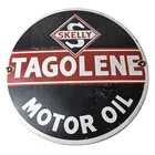 3 Vintage Motor Oil Signs - Gasoline Pump Porcelain Signs