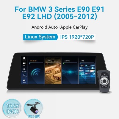 10.25 Zoll Linux Autoradio Apple CarPlay & Android Auto für BMW 3er E90 E92 LHD