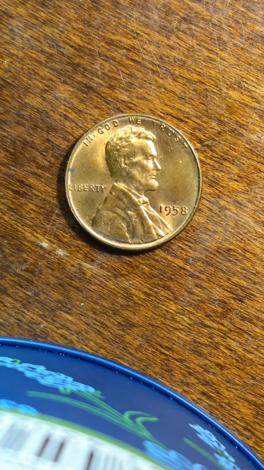 1958 RARE DDO LINCOLN WHEAT CENT UNUSUAL DDO CHIN LAPEL DATE MOTTO BEAUTIFUL RED - Image 2 of 4