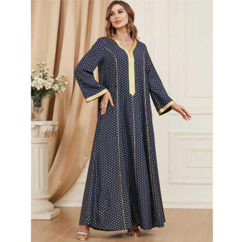 Muslim Floral Kaftan Islamic Women Maxi Dress Ramadan Dubai Caftan Moroccan Gown - Picture 191 of 216