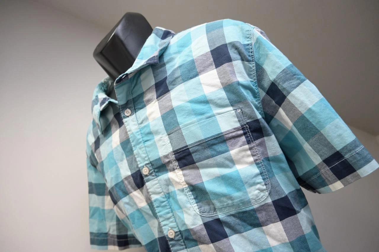 North Face Camp Shirt Graphic Short Sleeve Hiking Pocket Button Up Mens 2XL XXL