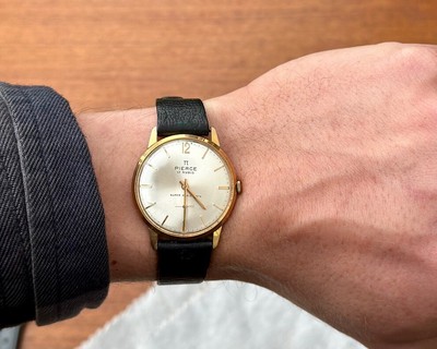 Montre Vintage Pierce 17 Rubis - Étanche, Avec Bracelet Speidel, Montre à Remontage Manuel