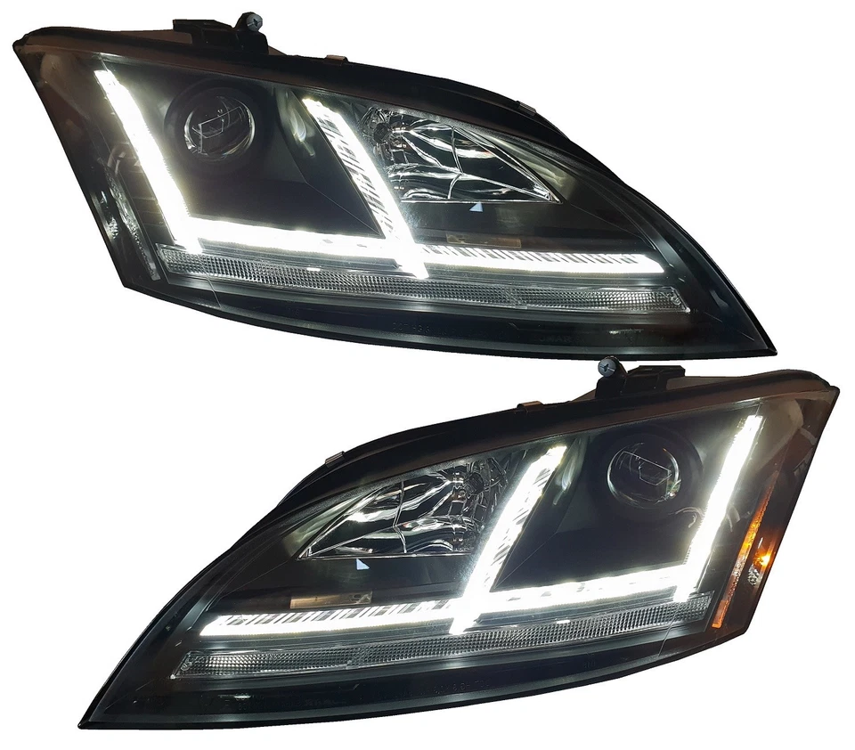 XENON Scheinwerfer für Audi TT 8J 06-10 schwarz LED BLINKER Tagfahrlicht - Bild 2 von 4