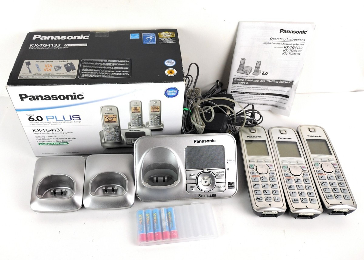 PanasonicKX TG4133 DECT 6.0+ Digital Cordless Answering System | eBay