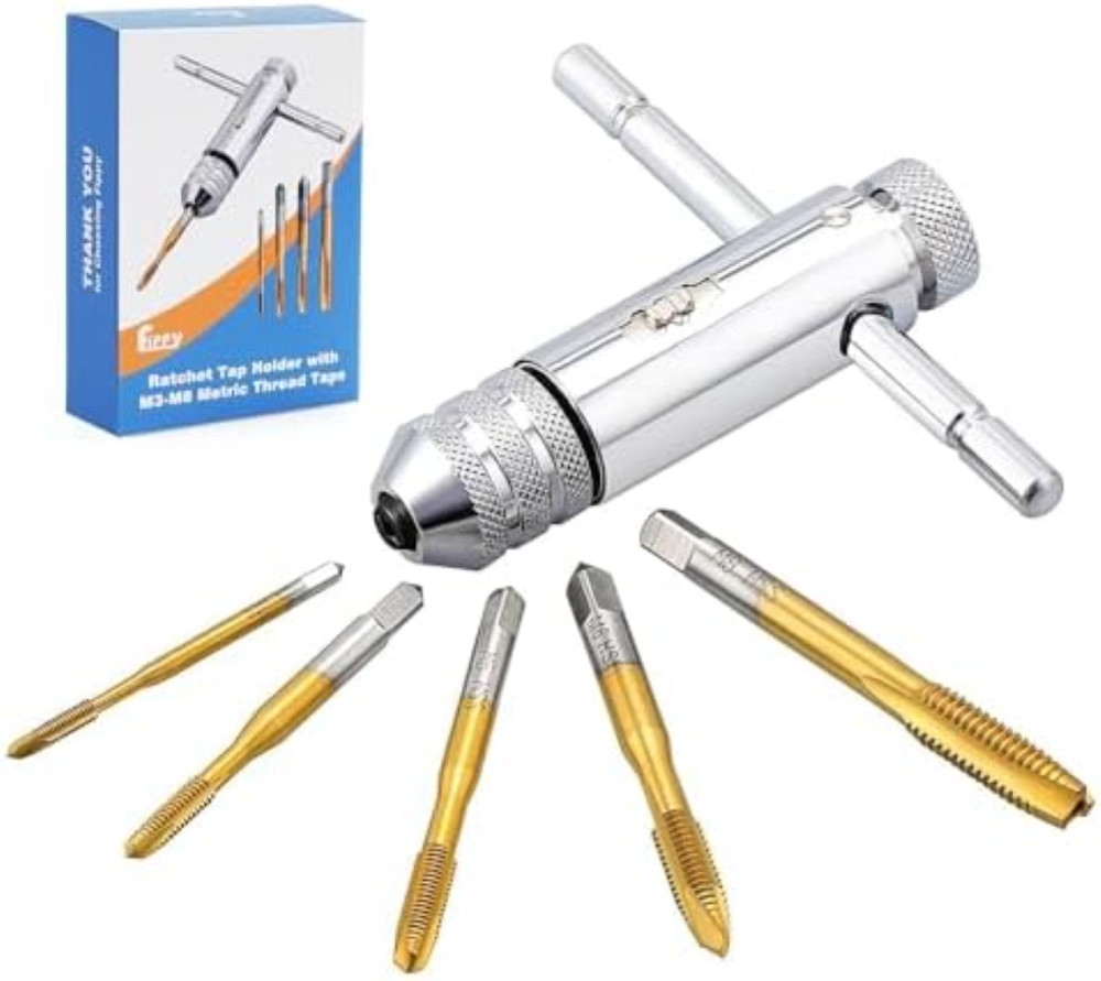 Kit Maschiatura Rapida Fippy: Giramaschi a T e 5 Punte Titanio M3-M8