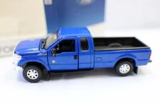 Metal 1/64 Ford F250 Pick Up Single Sest Blue Opened Doors Diecast Model