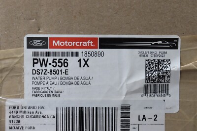 NEW Motorcraft Engine Water Pump PW-556 Ford Fusion 2014-2020