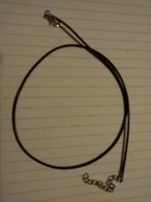 2mm Black Leather Cord Necklace Sterling Silver Lobster Clasp 18" Rope Chain