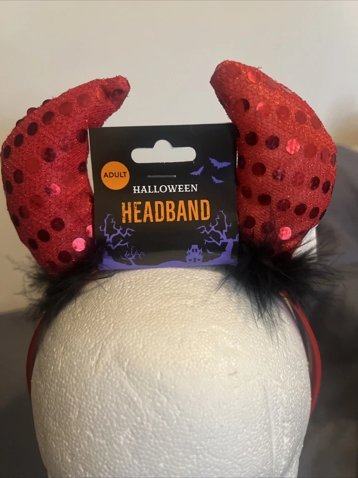 Красный черный перо дьявола обруч для волос Хэллоуин вечеринки пользу костюм аксессуар новый - Изображение 2 из 4