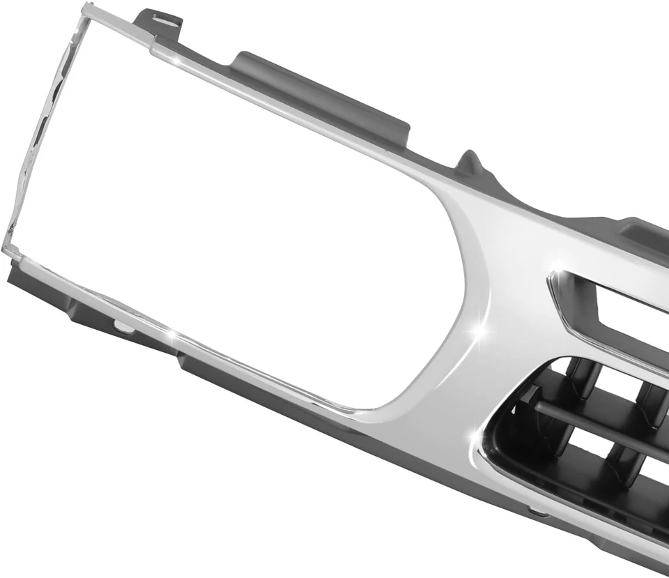 Carcasa de rejilla cromada/argent estilo OE para Nissan Pathfinder 96-99 con ranura para insignia Foto 4 de 4