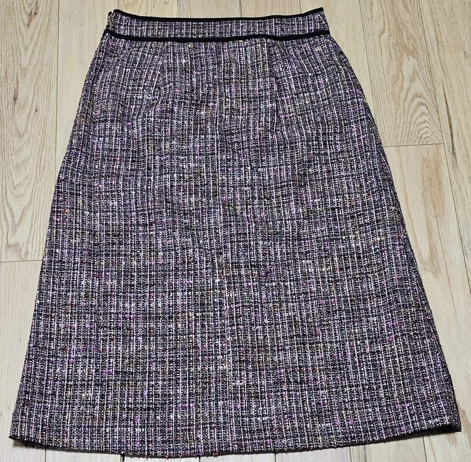Kate Spade New York Women's Burgundy Sparkle Black A-Line Long Plaid Skirt - Image 2 of 4