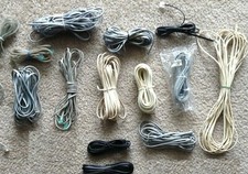 New /Used Lot of 14 Phone RJ11 Cords Cables Wire 4, 5, 6, 9, 10, 11, 19, 22 Feet