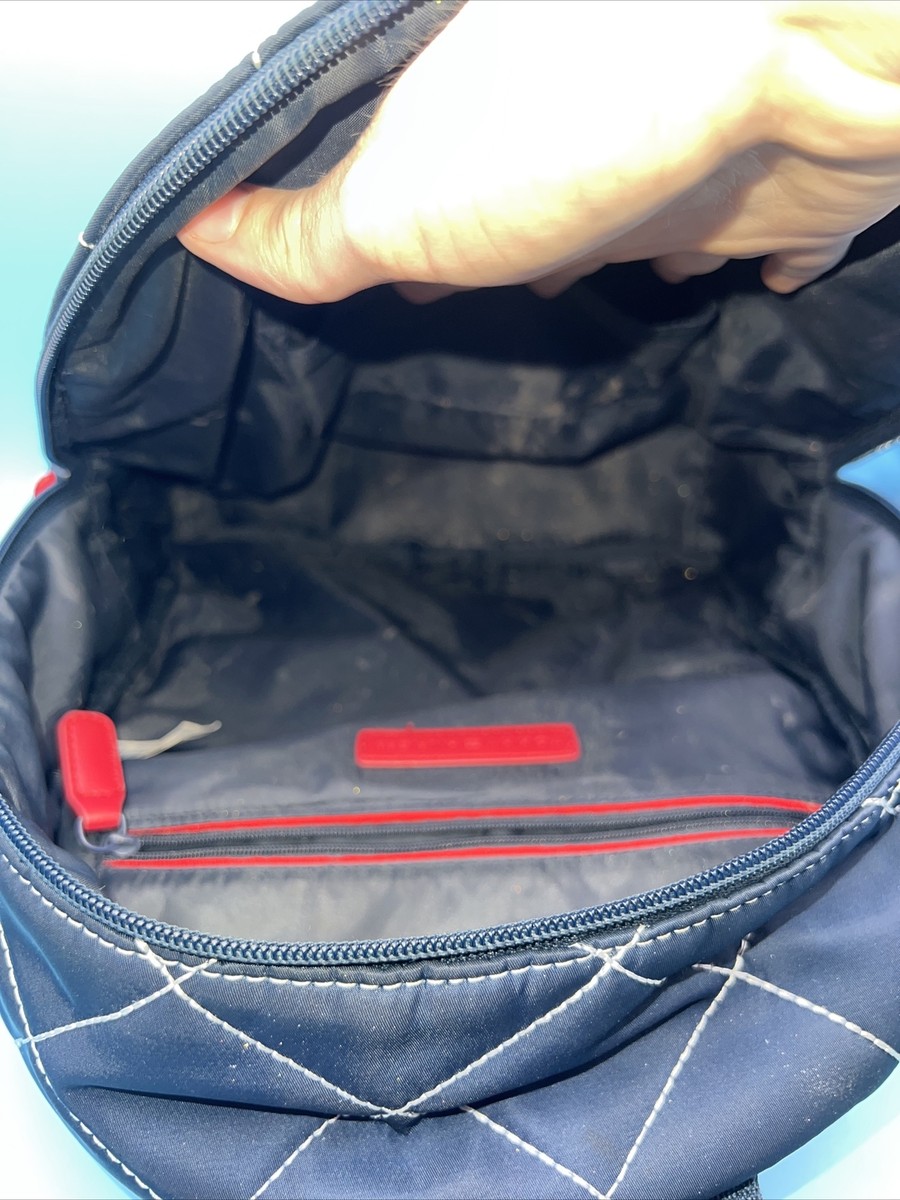Tommy Hilfiger Quilted Navy Blue Backpack With Zippers Small  display picture 1
