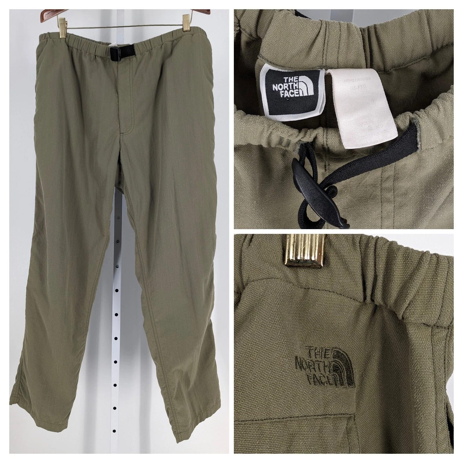 TNF North Face Vtg Y2K 90s Nylon Weave Belted Mountaineer Hiking Pants XL
