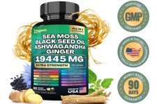 Sea Moss, Black Seed Oil, Ashwagandha, Turmeric, Ginger 16 in 1 Multivitamin
