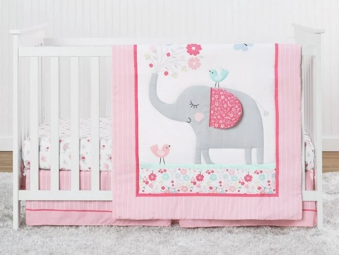 Baby Elephant Nursery Pink Bedding - Crib Bedding Set Crib 3 Piece
Opens in a new window or tab