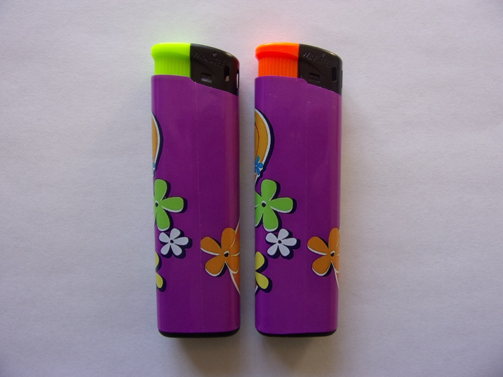 Groovy Hippy Cartoon Dog Great Dane with Flowers Electronic Lighter - 2 Lighters