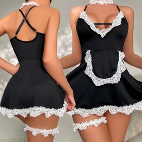 Sexy Lingerie Women Sleepwear Babydoll Underwear Lace Dress G-string Nightwear