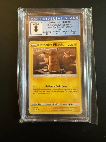 Pokemon Movie Detective 2019 Pikachu Holo Black Star Promo #SM194 Cgc 8 NM-MT