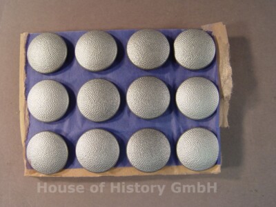 144118: 12 Buttons for Field Blouse Uniform, Silver, Maker Extra Fine, 19.3mm