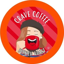 Crave Beverages French Roast Coffee Flavored Pods Keurig 2.0,Dark Roast,40 Count