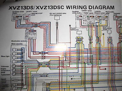 Yamaha OEM Factory Color Wiring Diagram Schematic 1986 XVZ13DS XVZ13DSC