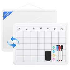 Monthly Whiteboard Calendar for Wall, Small 16" x 12" Dry Erase Board with Pl...