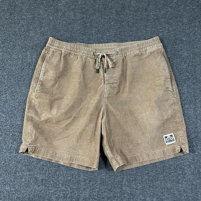 #ad Howler Bros Pressure Drop Corduroy Shorts Men’s 38 Drawstring Beach 7” Ins Brown $25.00