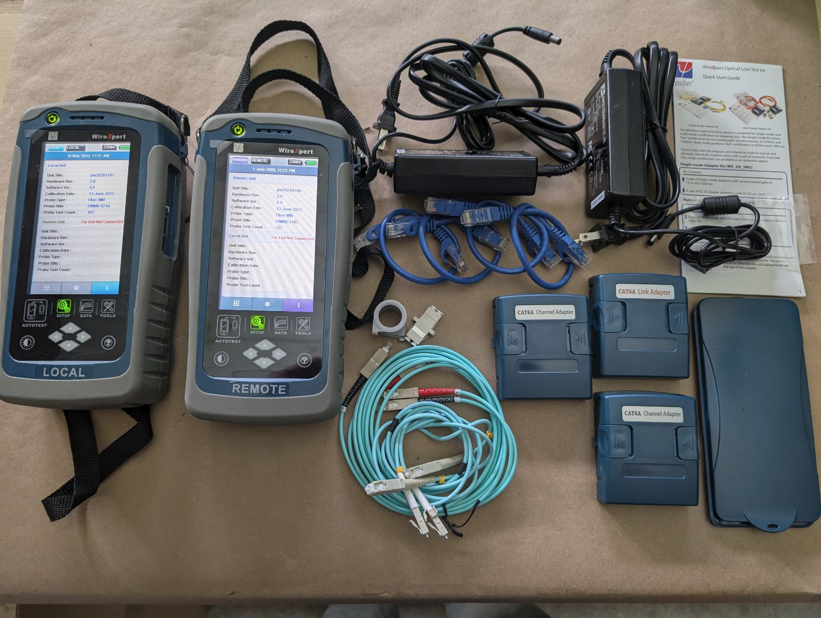 Softing WireXpert WX4500 Kit w/ Multi Mode Fiber and Cat6A Adapters