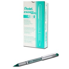 Pentel ENER-GEL NV 0.7mm Medium Line Green Liquid Gel Pen Capped Metal Tip