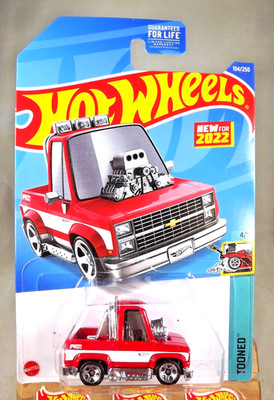 2022 Hot Wheels #104 Tooned 4/5 TOON D '83 CHEVY SILVERADO Red w/Chrome 5 Spokes