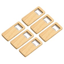 Bottle Opener, 6pcs Stainless Steel Square Beer Bottle Opener with Wooden Handle
