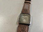 Vintage TIMEX Q ILLUSION!  Liquid Chrystal Digital Hand Watch with Leather Band