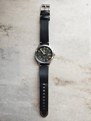 Men's Watch JAMES McCABE MARTIN GMT 42MM Genuine Leather JM-1048-02