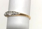 Antique Art Deco 14K Yellow White Gold Ring Wedding Band sz 7.5 Vintage — photo 2