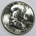 1954 S FRANKLIN HALF DOLLAR! GEM BU+++! ASTONISHING LUSTER! SO COOL! NR #G3545
