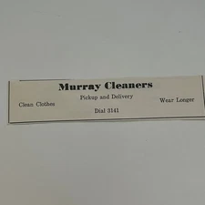 Murray Cleaners Clean Clothes Pickup And Delivery 1950 Paoli Indiana Ad SAH1-H6