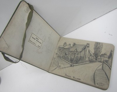 Altes 20er Jahre Reeves Skizzenbuch mit Originalzeichnungen & Gemälden - H. Tavner