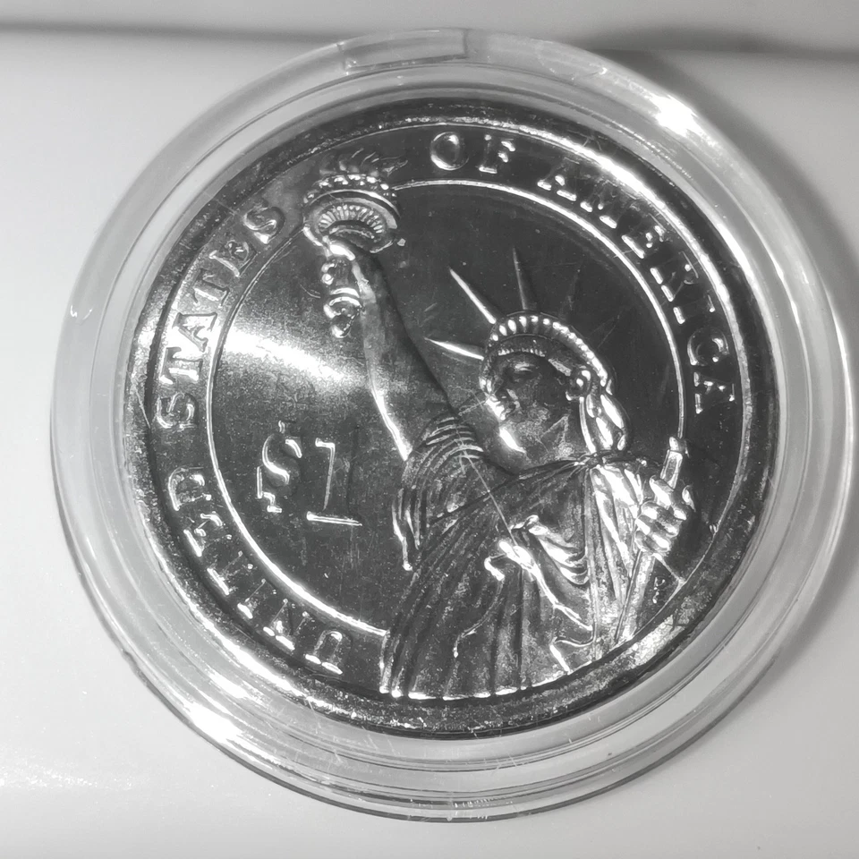 2008 D Martin Van Buren 1837-1841 $1 moeda cor ouro ultra rara golpe lateral B - Imagem 2 de 4