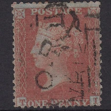 H19_31 GB QV 1855 1d Red-Brown Plate 21 SG24-C3(1) TI GU