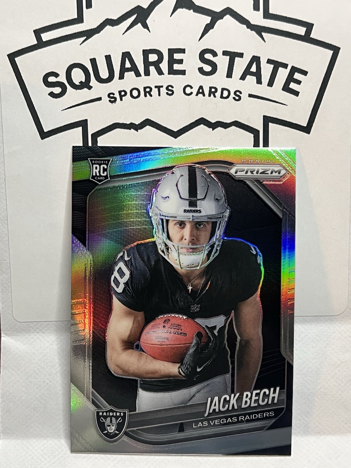 2025 Panini Prizm Jack Bech RC Silver Prizm Variation #420 Las Vegas Raiders